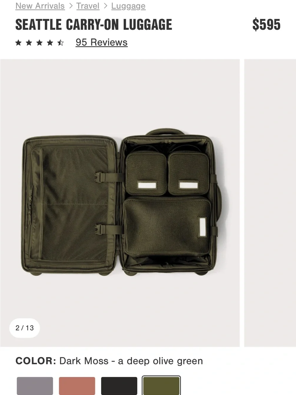 Dagne Dover Seattle Carry-On Luggage — Dark Moss Olive - Picture 2 of 7
